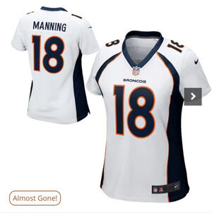 Nike Peyton Manning #18 Denver Broncos  Women's Game Jersey - White Size Small